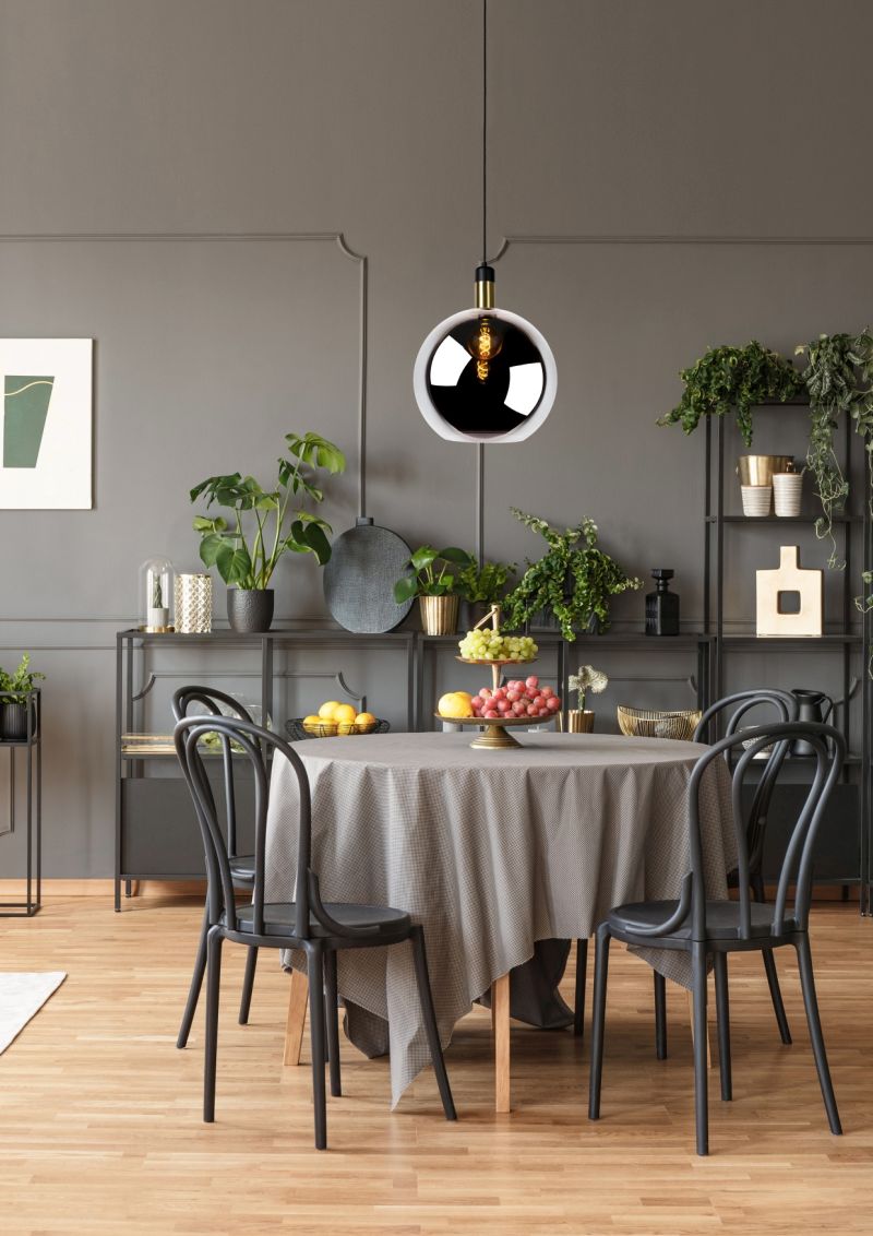 Lucide JULIUS - Závesné svietidlo - Ø 40 cm - 1xE27 - Smoke Grey